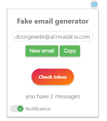 Eklenti yeni bir mesajı gösteriyor