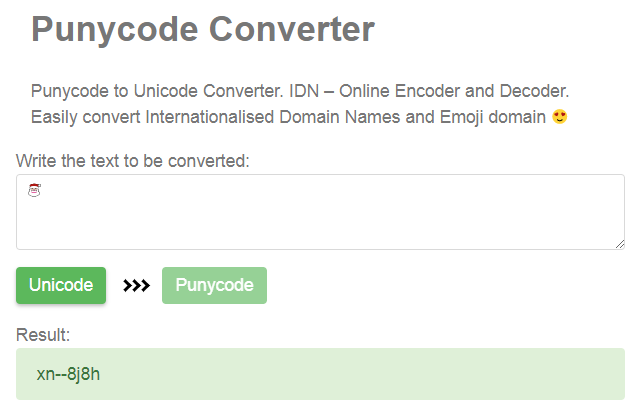 Bir emojiyi punycode'a dönüştürme
