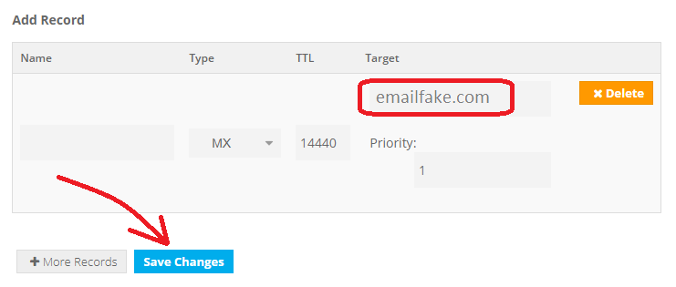 MX kaydını ekleme